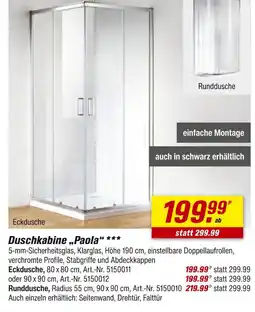 toom Baumarkt Duschkabine „paola“ eckdusche Angebot