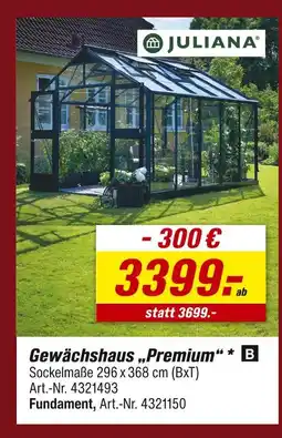 toom Baumarkt Juliana gewächshaus „premium“ Angebot