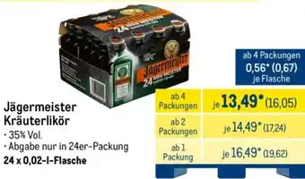 METRO Jägermeister Kräuterlikör Angebot