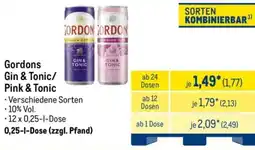 METRO Gordons Gin & Tonic/ Pink & Tonic Angebot