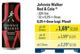 METRO Johnnie Walker Red & Cola Angebot