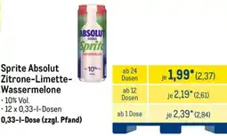METRO Sprite Absolut Zitrone-Limette-Wassermelone Angebot