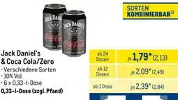 METRO Jack Daniel's & Coca Cola/Zero Angebot
