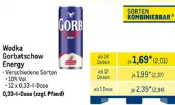 METRO Wodka Gorbatschow Energy Angebot