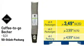 METRO RIOBA Coffee-to-go Becher Angebot