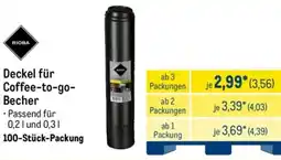 METRO RIOBA Deckel für Coffee-to-go Becher Angebot
