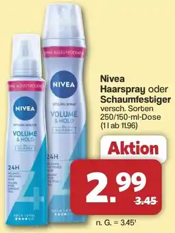 Famila Nord West Nivea Haarspray oder Schaumfestiger Angebot