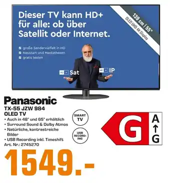 Saturn Panasonic TX-55 JZW 984 OLED TV Angebot