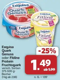 Famila Nord West Exquis Quark Genuss oder Fitline Protein Fruchtquark Angebot