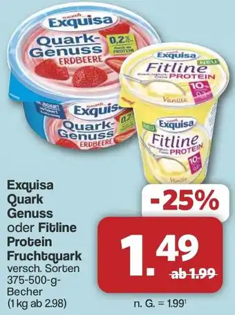 Famila Nord West Exquis Quark Genuss oder Fitline Protein Fruchtquark Angebot