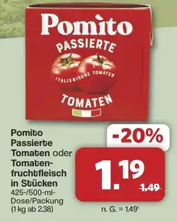 Famila Nord West Pomito Passierte Tomaten oder Tomaten- fruchtfleisch in Stücken Angebot