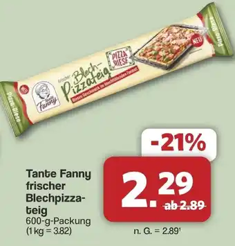 Famila Nord West Tante Fanny frischer Blechpizzateig Angebot