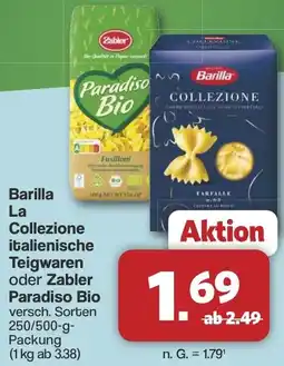 Famila Nord West Barilla La Collezione italienische Teigwaren oder Zabler Paradiso Bio Angebot