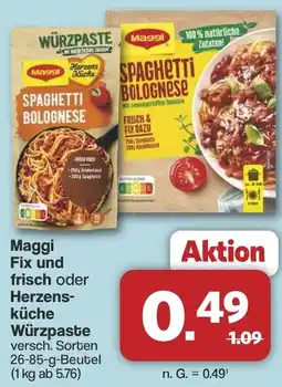 Famila Nord West Maggi Fix und frisch oder Herzensküche Würzpaste Angebot