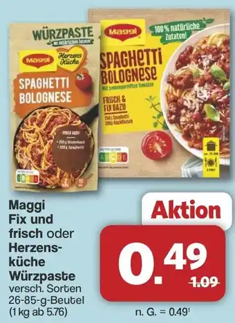 Famila Nord West Maggi Fix und frisch oder Herzensküche Würzpaste Angebot