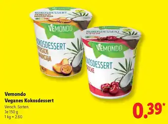 Lidl Vemondo Veganes Kokosdessert Angebot