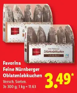 Lidl Favorina Feine Nürnberger Oblatenlebkuchen Angebot
