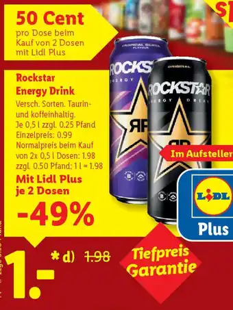Lidl Rockstar Energy Drink 2 Dosen Angebot