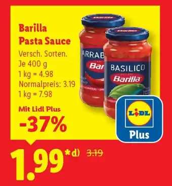 Lidl Barilla Pasta Sauce Angebot