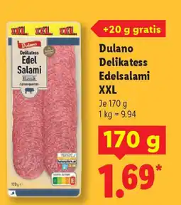Lidl Dulano Delikatess Edel Salami XXL Angebot
