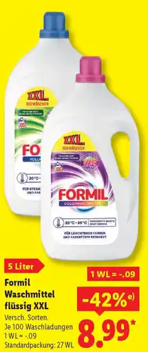 Lidl Formil Waschmittel flüssig XXL Angebot