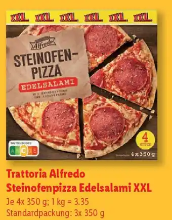 Lidl Trattoria Alfredo Steinofenpizza Edelsalami XXL 4er-Pack Angebot