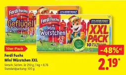 Lidl Ferdi Fuchs Mini Würstchen XXL Angebot