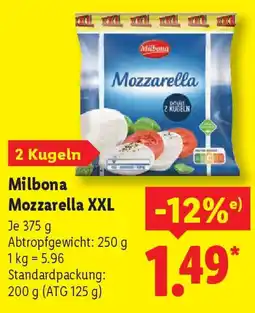 Lidl Milbona Mozzarella XXL Angebot