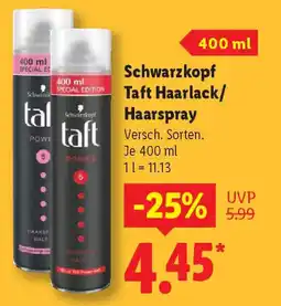Lidl Schwarzkopf Taft Haarlack/ Haarspray Angebot