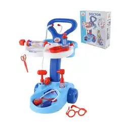 Netto Marken-Discount Polesie Kinder Arzt-Set mit Wagen 36582 viel Zubehör Stethoskop Spritze Lupe uvm blau Angebot