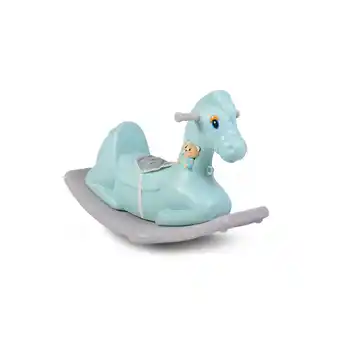 Netto Marken-Discount Moni Schaukeltier Pferd 18101 Napoleon aus Kunststoff drinnen draußen ab 1 Jahr blau Angebot