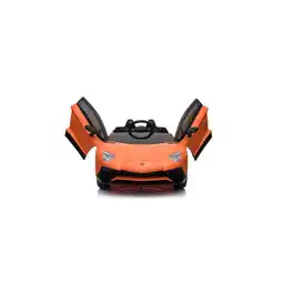 Netto Marken-Discount ES-Toys Kinder Elektroauto Lamborghini Aventador SV EVA-Reifen Kunstledersitz orange Angebot