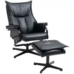 Netto Marken-Discount HOMCOM Relaxsessel mit Hocker Kunstleder, Stahl Angebot