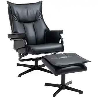 Netto Marken-Discount HOMCOM Relaxsessel mit Hocker Kunstleder, Stahl Angebot