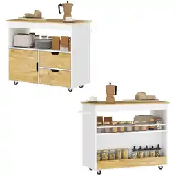 Netto Marken-Discount HOMCOM Küchenwagen Spanplatte, Gummiholz Angebot