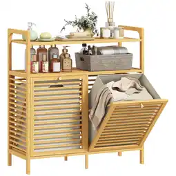 Netto Marken-Discount HOMCOM Wäscheschrank Bambus, Polyester Angebot