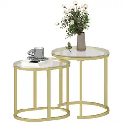 Netto Marken-Discount HOMCOM Couchtisch-Set Stahl, Hartglas Angebot