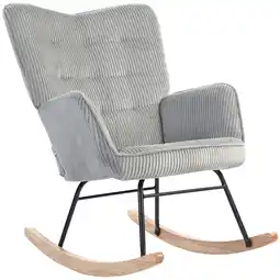 Netto Marken-Discount HOMCOM Schaukelstuhl Kord (100% Polyester), Buchenholz Angebot