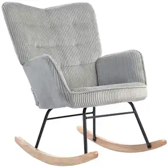 Netto Marken-Discount HOMCOM Schaukelstuhl Kord (100% Polyester), Buchenholz Angebot