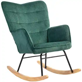 Netto Marken-Discount HOMCOM Schaukelstuhl Kord (100% Polyester), Buchenholz, Stahl, Schaumstoff Angebot