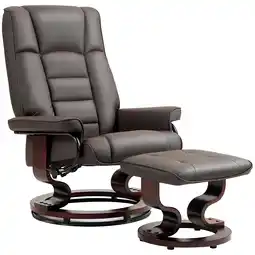 Netto Marken-Discount HOMCOM Relaxsessel mit Hocker Kunstleder, Holz Angebot