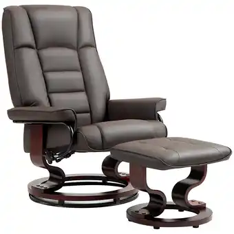 Netto Marken-Discount HOMCOM Relaxsessel mit Hocker Kunstleder, Holz Angebot