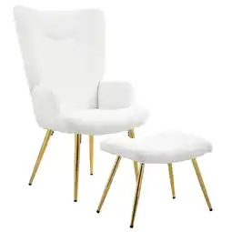 Netto Marken-Discount HOMCOM Ohrensessel mit Hocker Polyester, Stahl Angebot