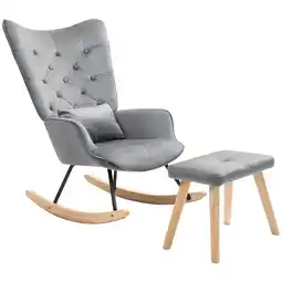 Netto Marken-Discount HOMCOM Schaukelsessel mit Hocker Samt Angebot