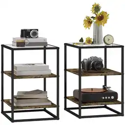 Netto Marken-Discount HOMCOM Beistelltisch Set Hartglas, Spanplatte Angebot