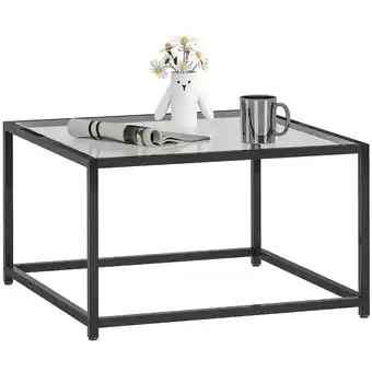Netto Marken-Discount HOMCOM Couchtisch Gehärtetes Glas, Stahl Angebot