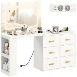Netto Marken-Discount HOMCOM Schminktisch MDF, Glas Angebot