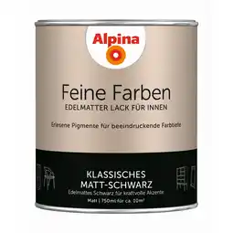 toom Baumarkt Alpina Feine Farben 'Klassisches Matt-Schwarz' schwarz matt 750 ml Angebot