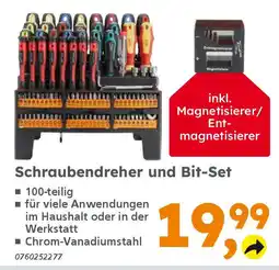 Globus Baumarkt Schraubendreher und Bit-Set Angebot