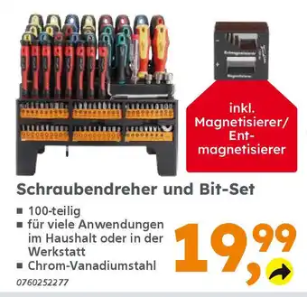Globus Baumarkt Schraubendreher und Bit-Set Angebot